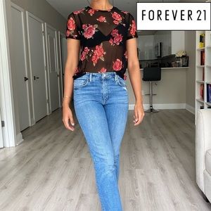 Floral Mesh Top